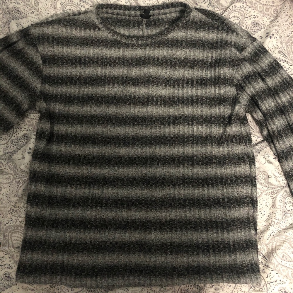 Turkish DeFacto Striped Bubble Sleeve Sweater